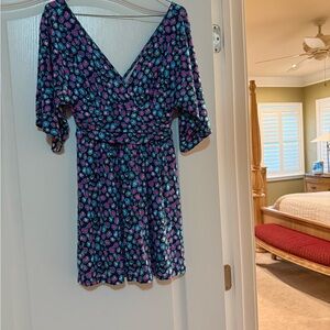 Lilly Pulitzer Black and Pink Floral Mini Dress